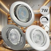 230Volt / Decken- Einbauspot Tomas / 7Watt / LED Leuchtmittel / Gu10 / Stufenlos DIMMBAR