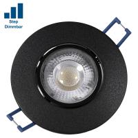 LED Einbauleuchte - 230V - 4.5W - Schwarz - Step dimmbar - Ø=90x25mm